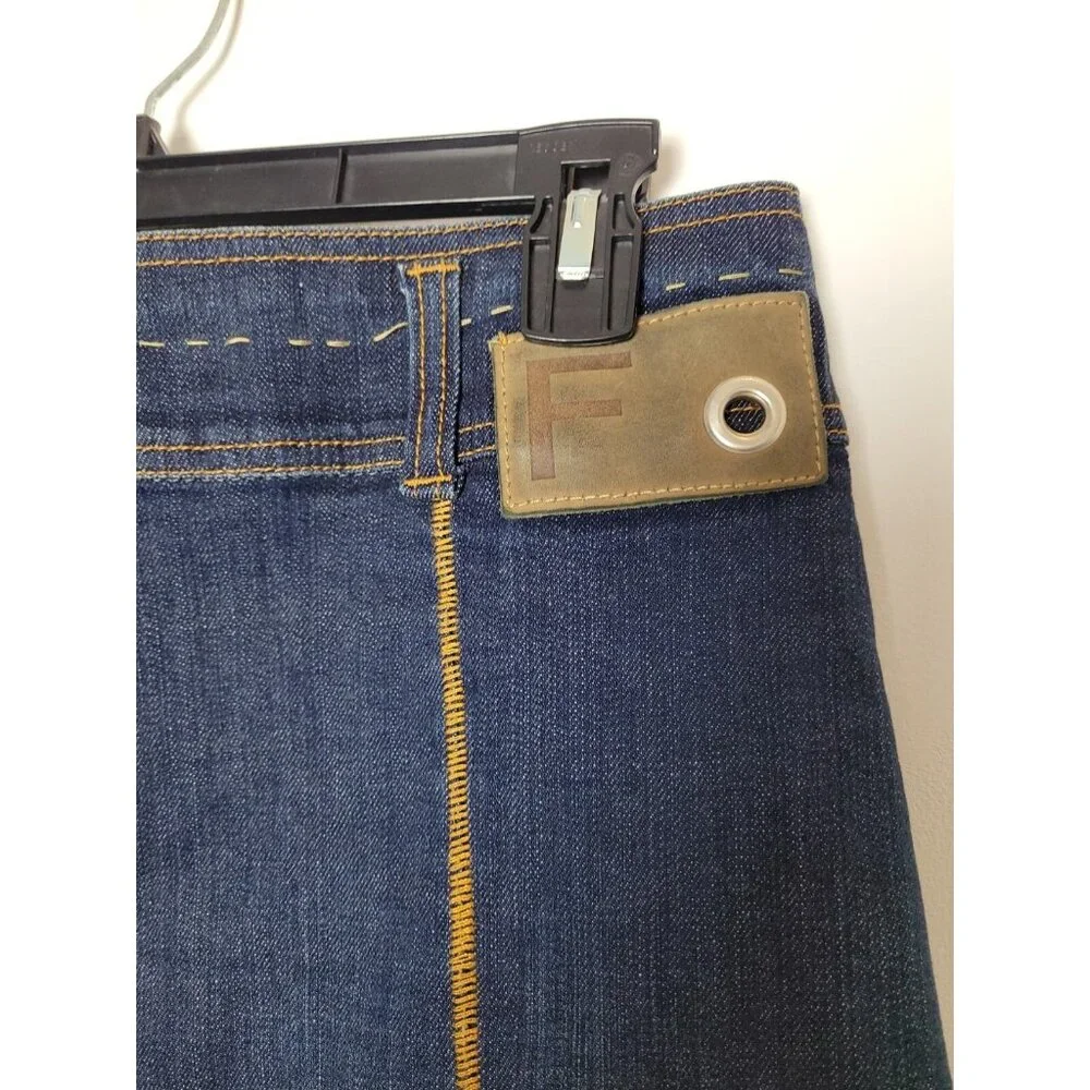 FABRIKA Woman Designer Dark Denim Knee Lenght Asimetric Pencil Skirt Size S - Picture 7 of 10